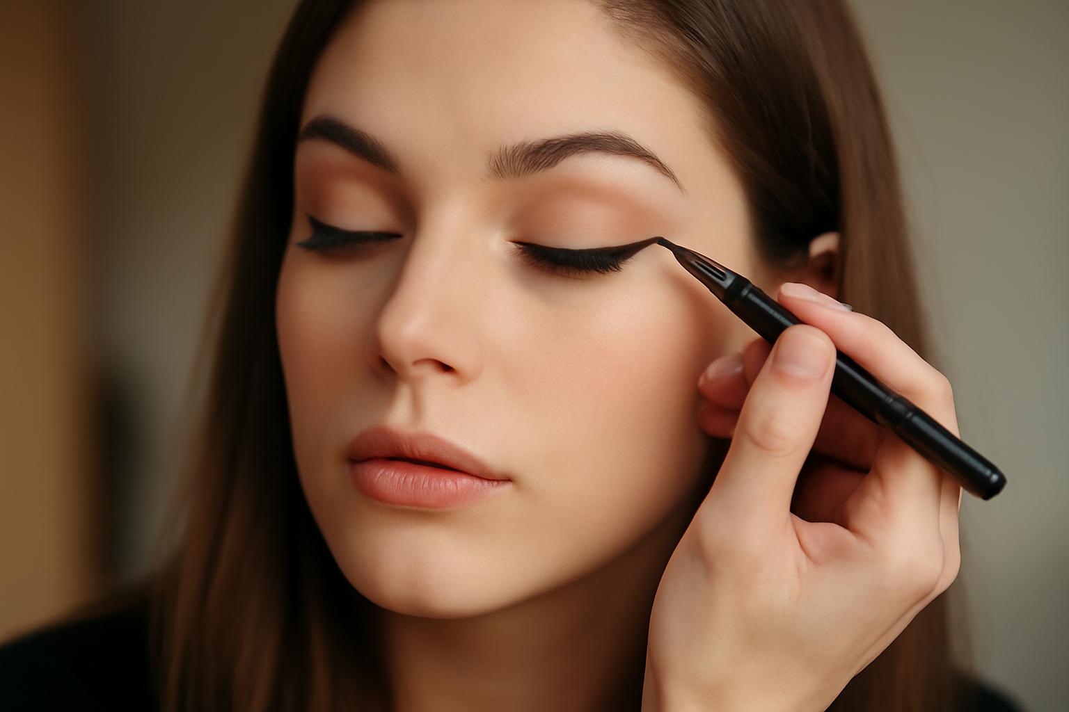 Bat wing eyeliner dla opadającej powieki