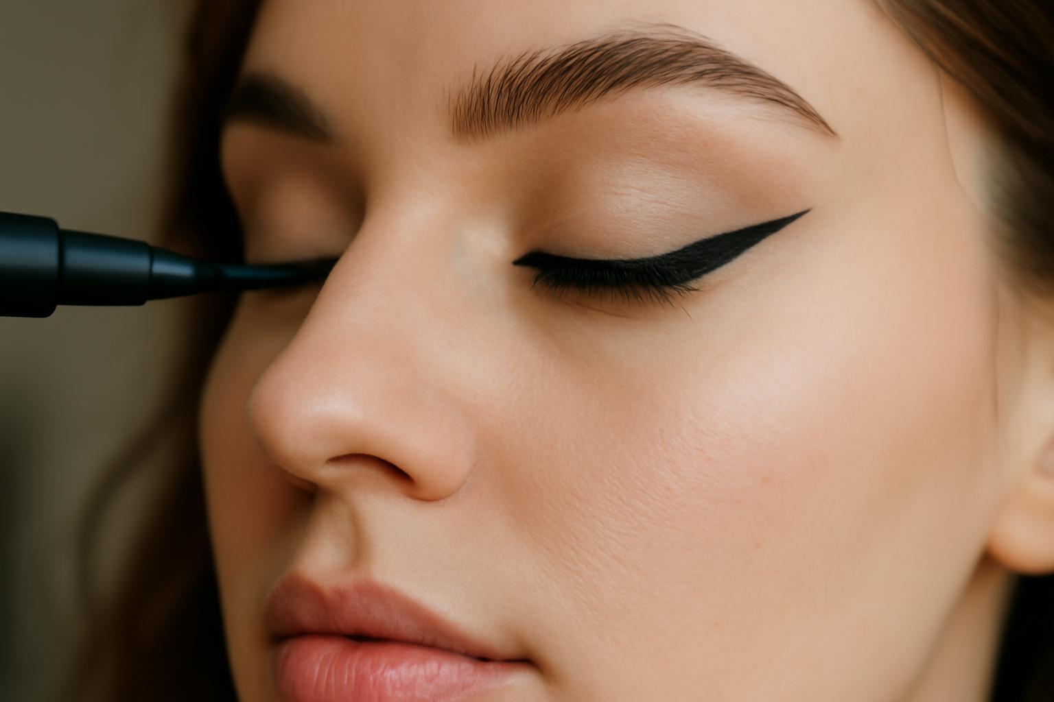 Bat wing eyeliner dla opadającej powieki