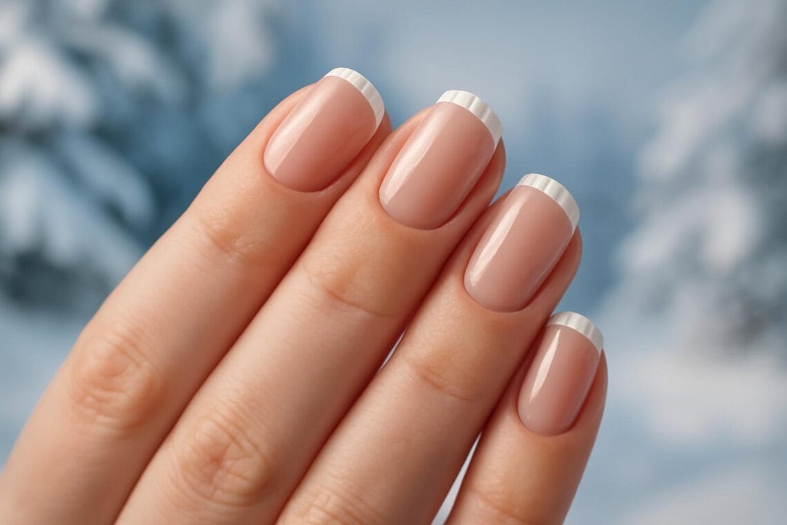 french manicure na styczen 2026 zimowa elegancja i blask 2 1