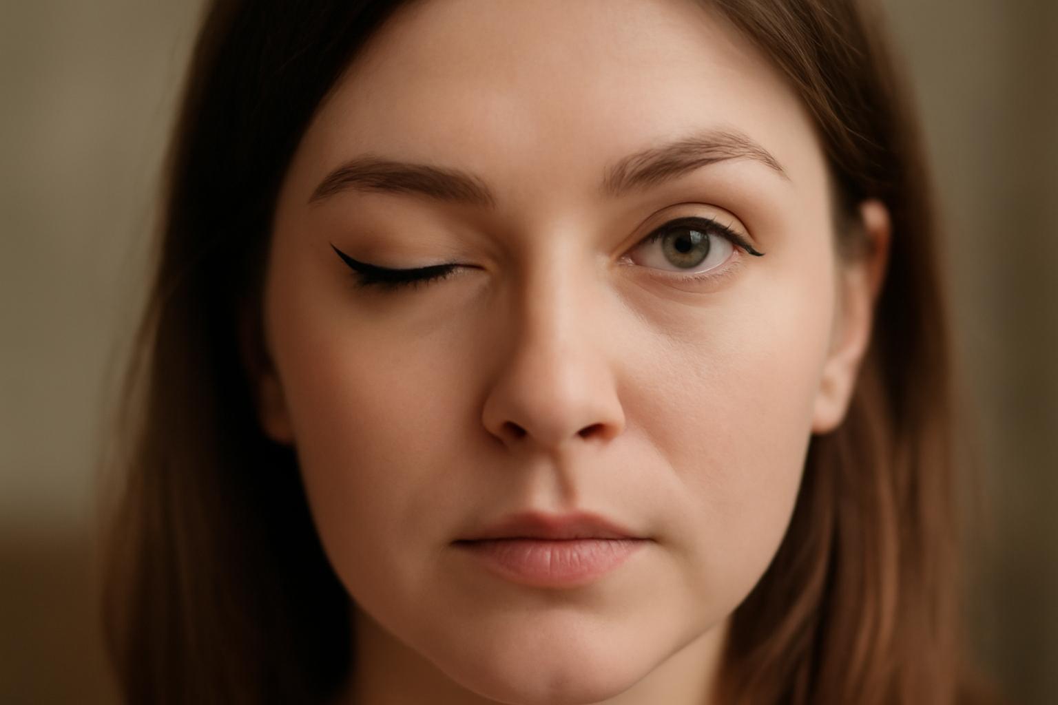 Jak zrobić równą kreskę winged liner przy opadającej powiece