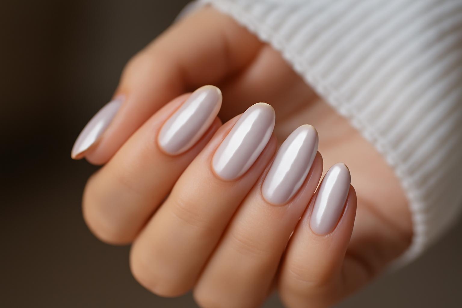 Minimalistyczne mleczne paznokcie na jesień w stylu quiet luxury