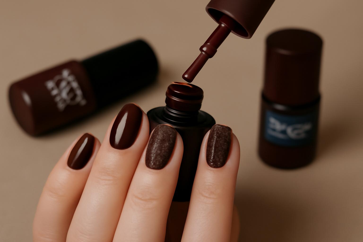 Świąteczny caviar nails jako efektowny manicure glamour
