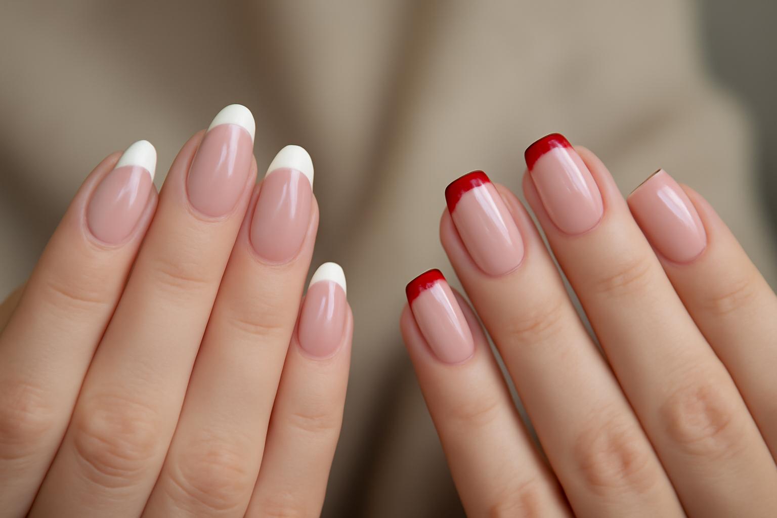 Świąteczny french manicure w imprezowej odsłonie 2026