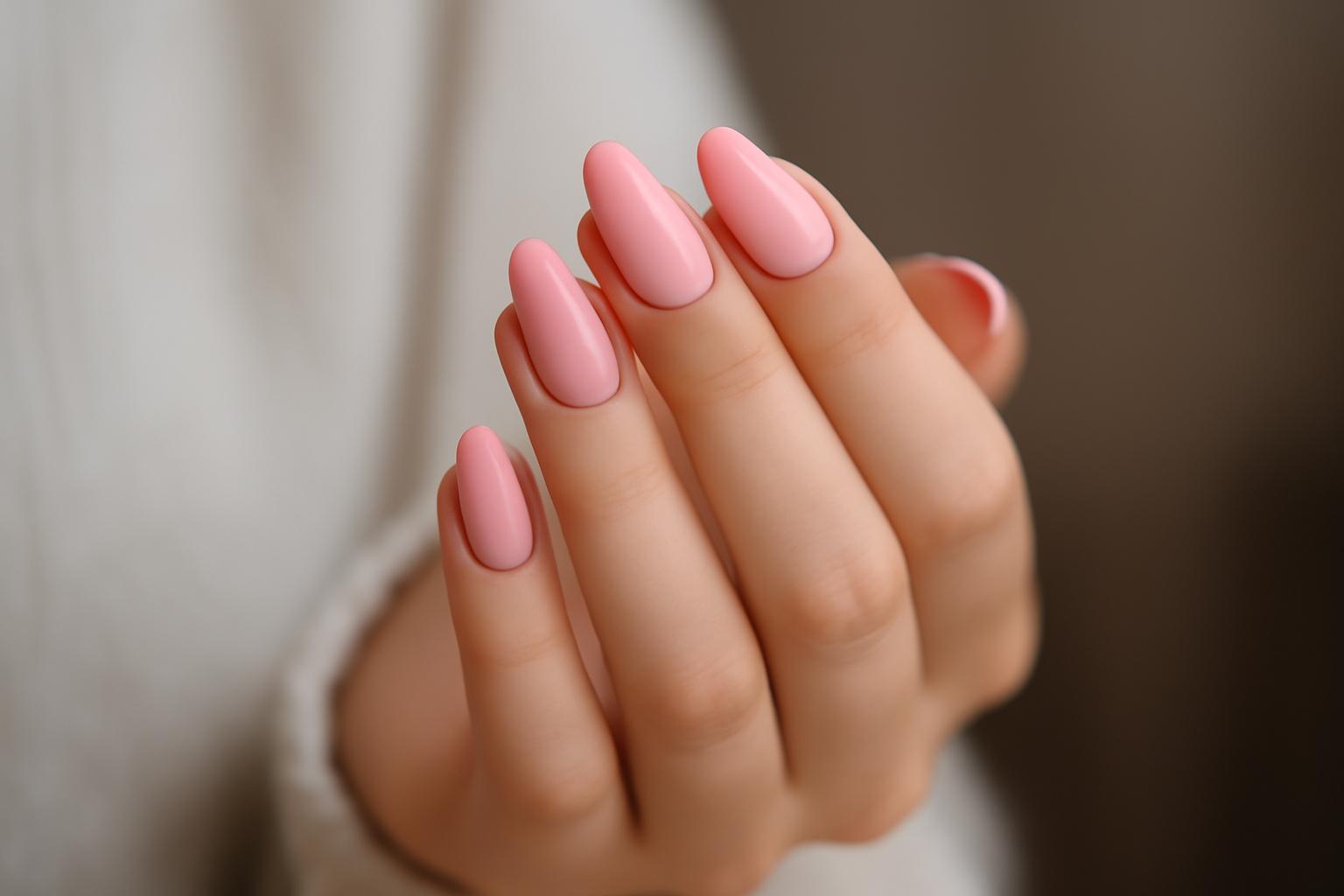 Wiosenny manicure w odcieniu millennial pink – inspiracje