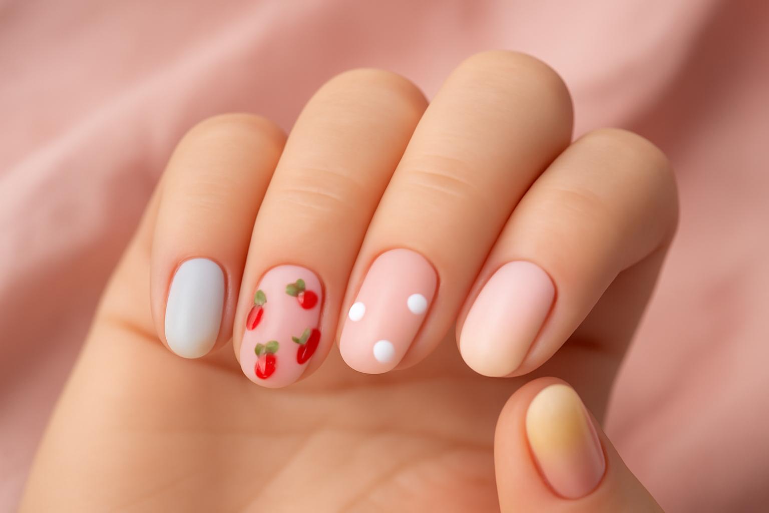 Wiosenny manicure w odcieniu millennial pink – inspiracje